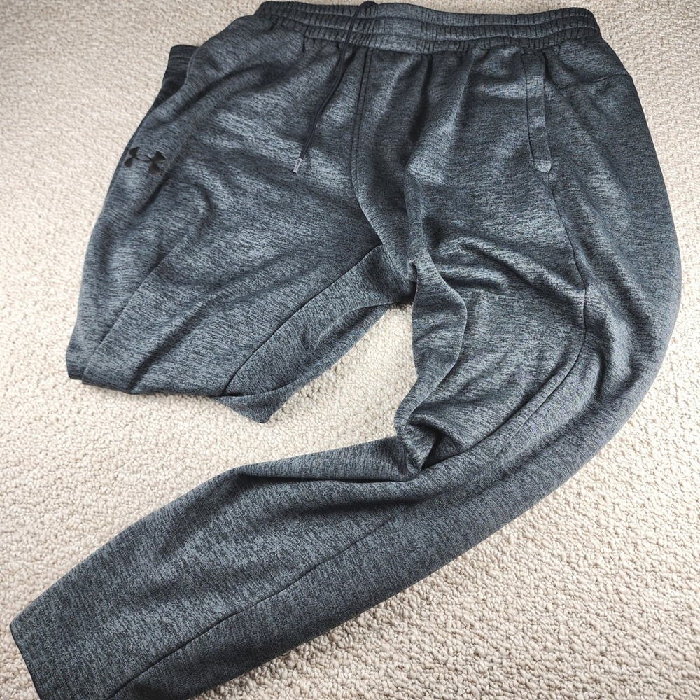 Under Armour Sweatpants XL Mens Fleece Joggers Polyester Loose Fit Grey Heather